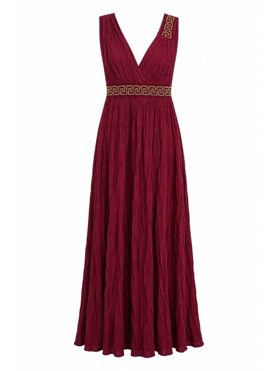 Unbranded Other - Unbranded Goddess Column Style Swim Cover Up Dress Sz OS Red Gauzy Grecian Boho